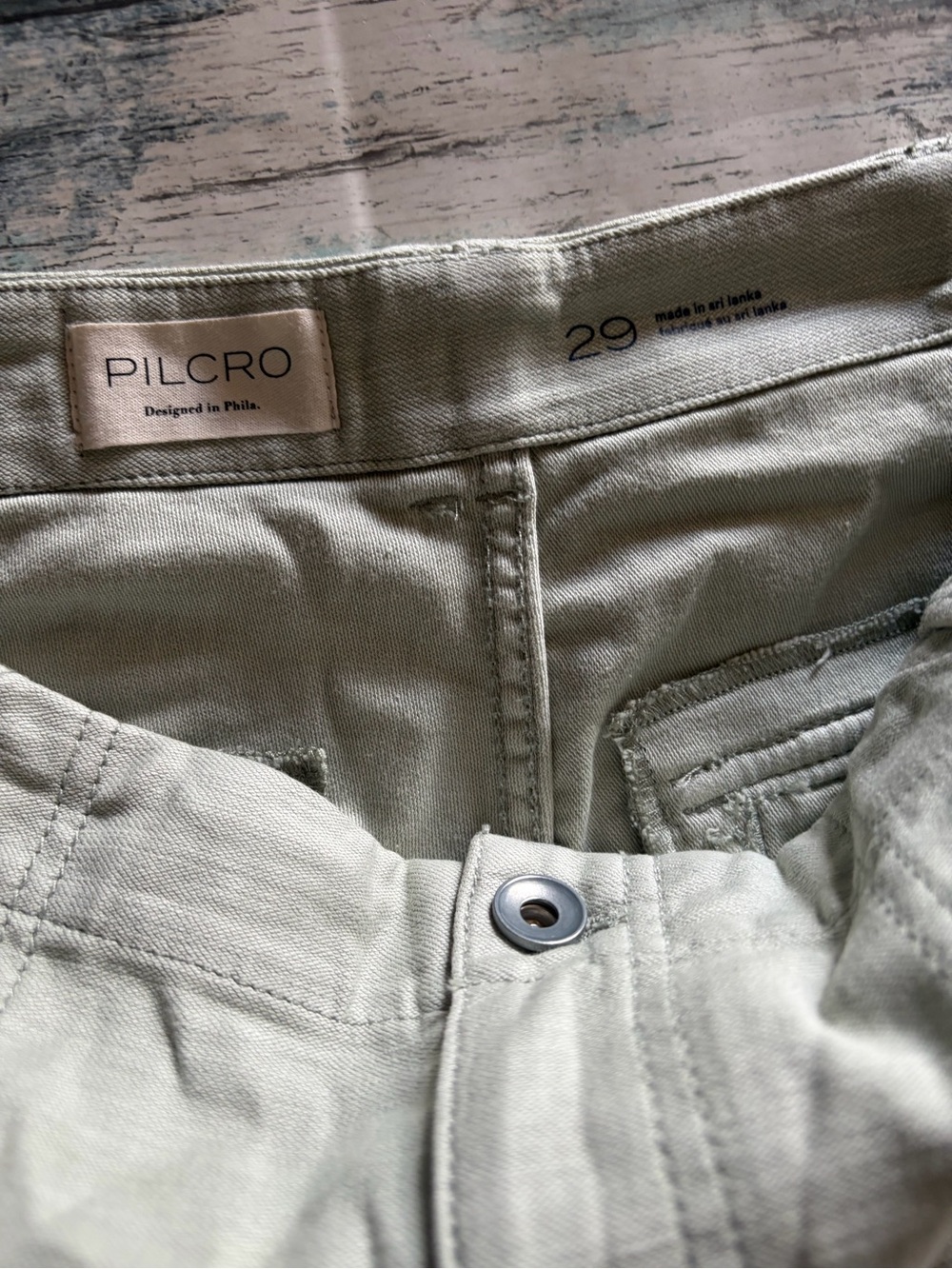 Anthropologie Pilcro Cropped Utility Pants Size29 Sage Green - Picture 6 of 9